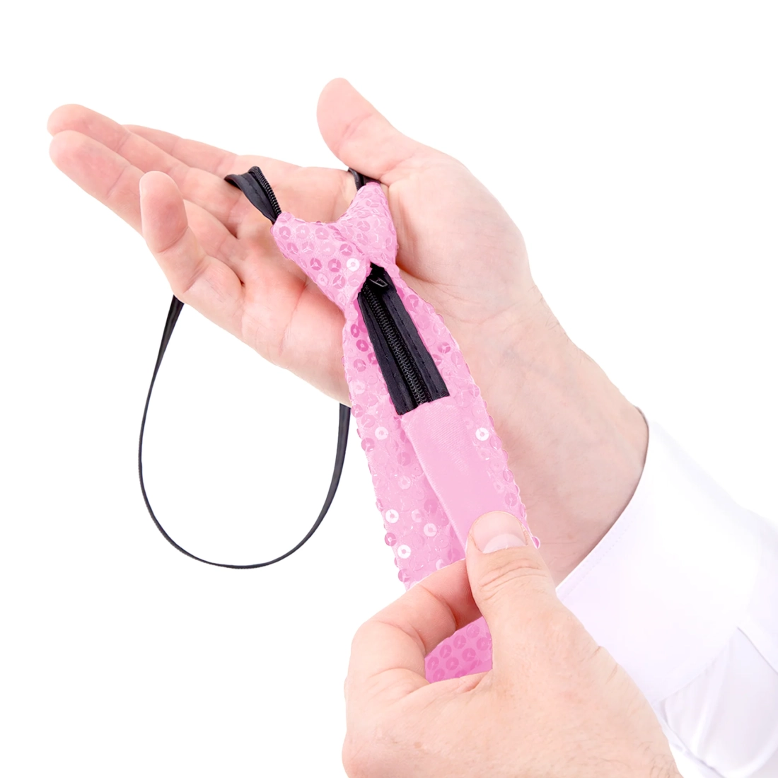 Party kravata s ružičastim šljokicama