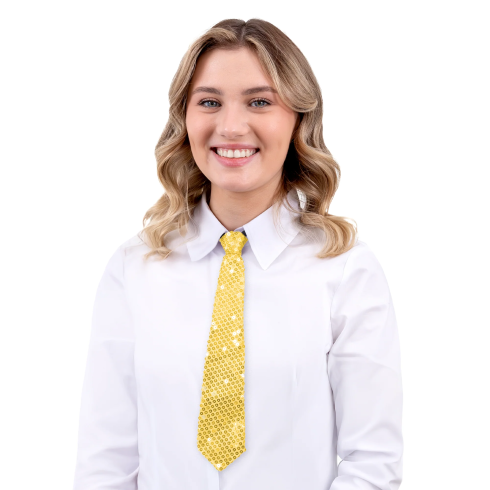 Bleščeča zlata party kravata s cekini