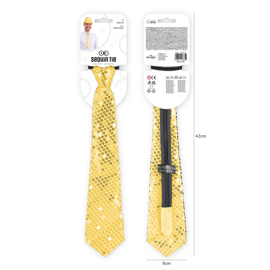 Bleščeča zlata party kravata s cekini