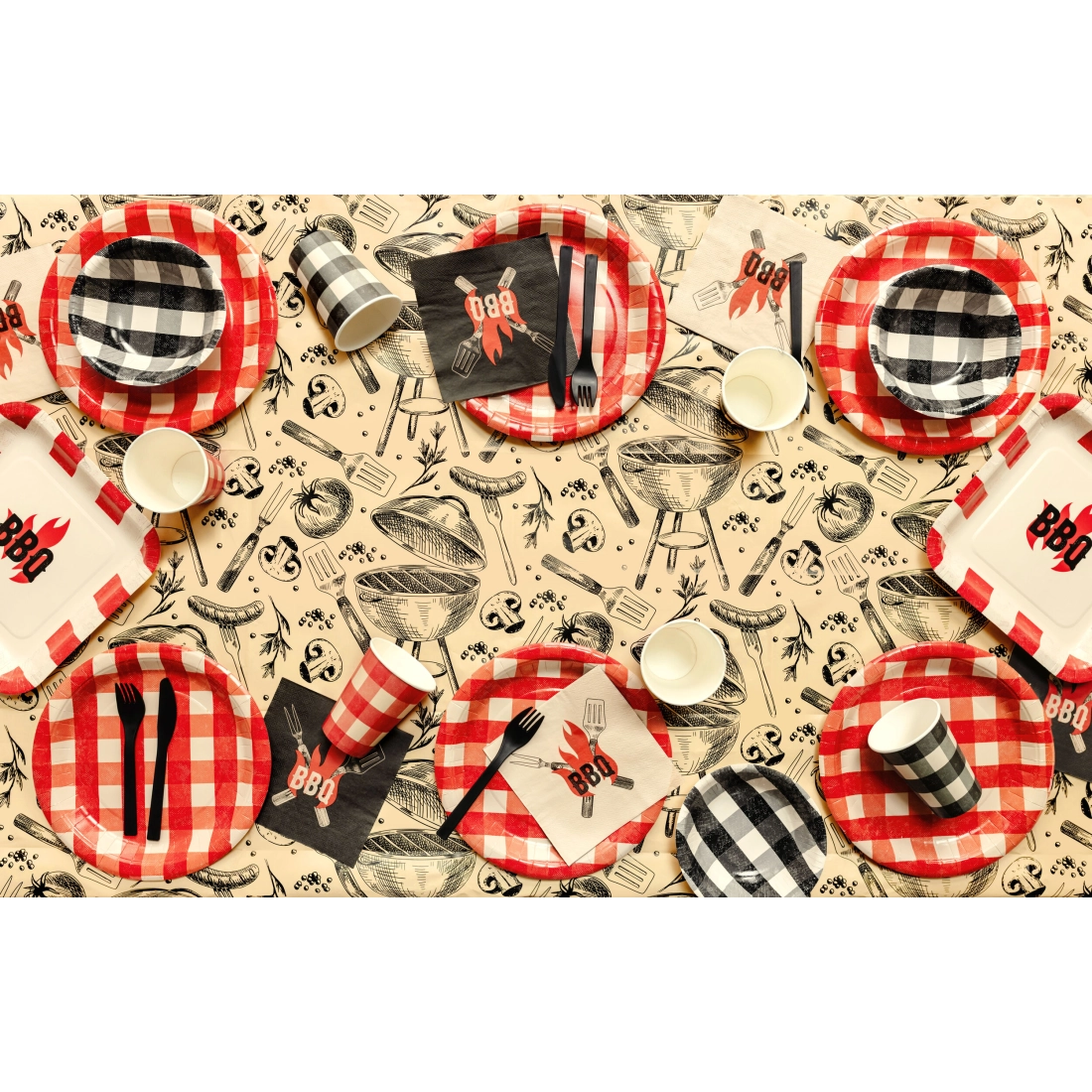 Papirnat prt Party Grill 180 x 120 cm, krem