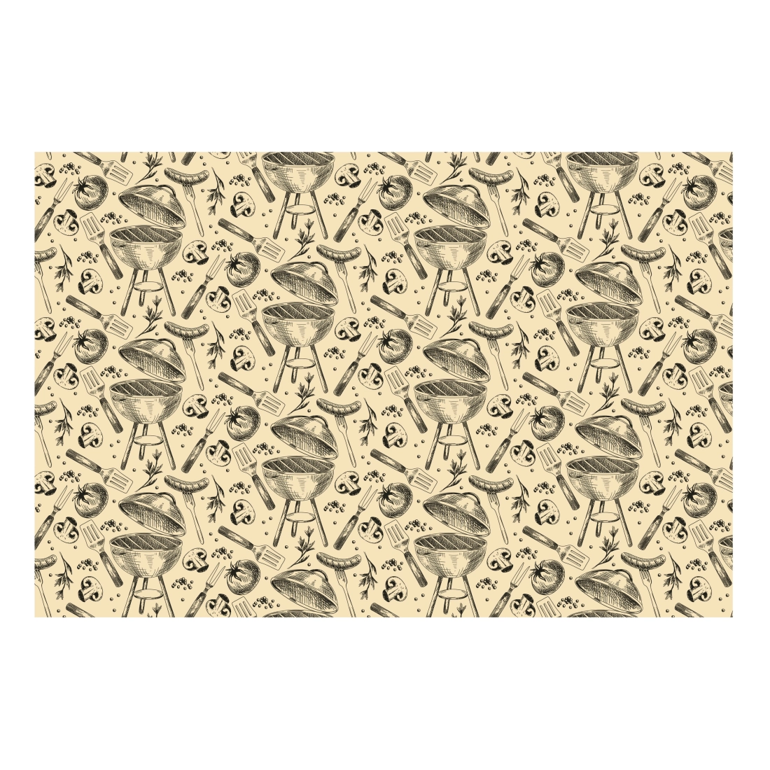 Papirnat prt Party Grill 180 x 120 cm, krem