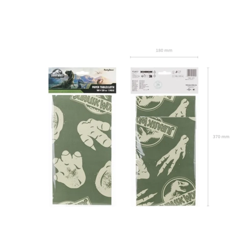 Jurassic World zöld papír party terítő 180×120 cm