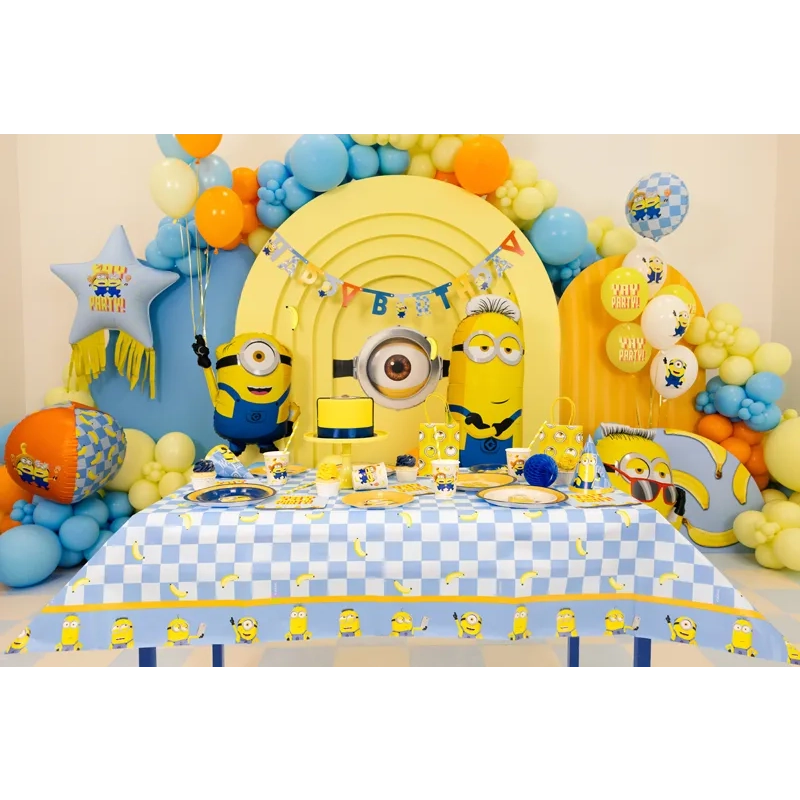 Minions papír partitervelő 180x120 cm, kék-sárga