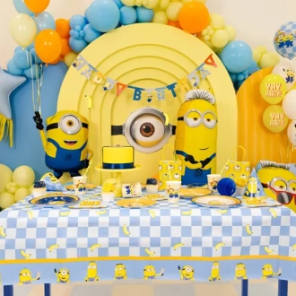 Party obrus papierový Minions 180x120 cm modro žltý