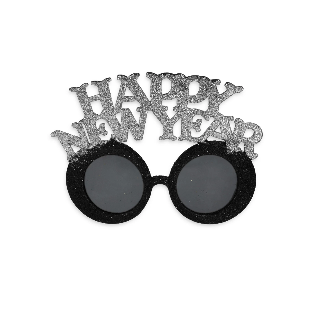 Ochelari de petrecere Happy New Year, negru-argintiu, 1 buc.