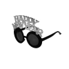 Ochelari de petrecere Happy New Year, negru-argintiu, 1 buc.