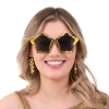 Ochelari de petrecere în formă de stea, aurii, din plastic
