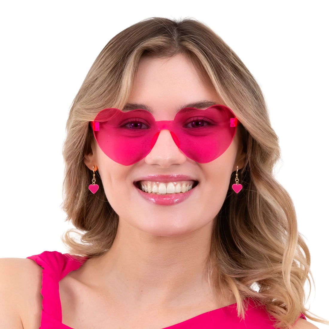 Party naočale srce fuksija plastične