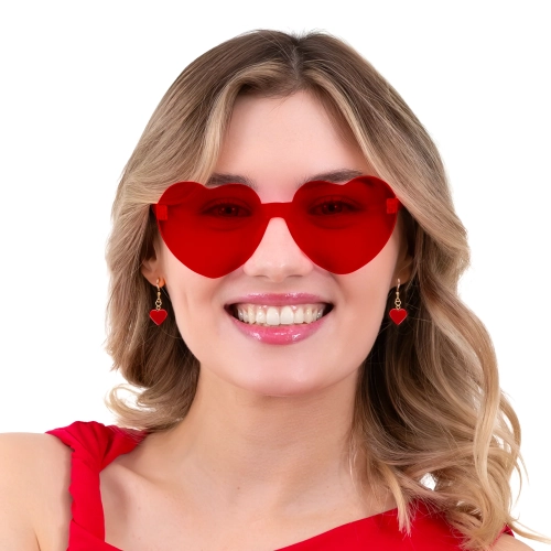 Ochelari de petrecere în formă de inimă, roșii