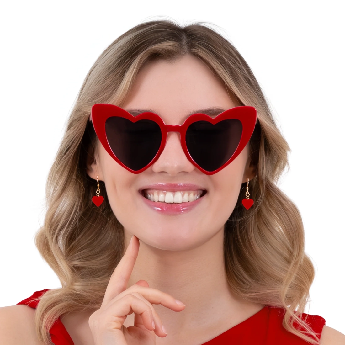 Party naočale srca crvene plastične