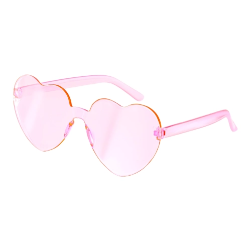 Ochelari de petrecere în formă de inimă, din plastic, roz