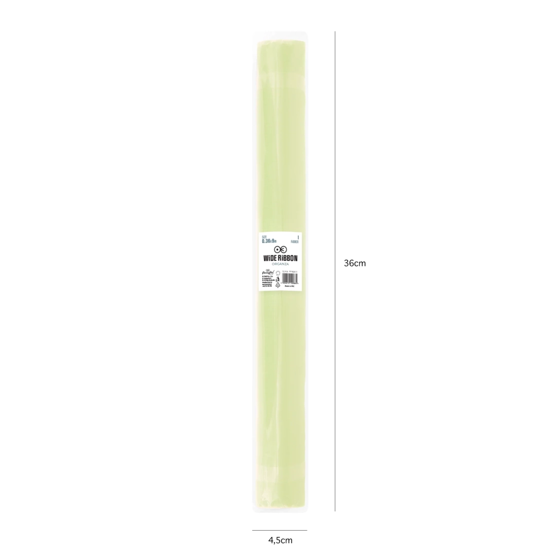 Party sárga sima organza dekoráció 36x900 cm