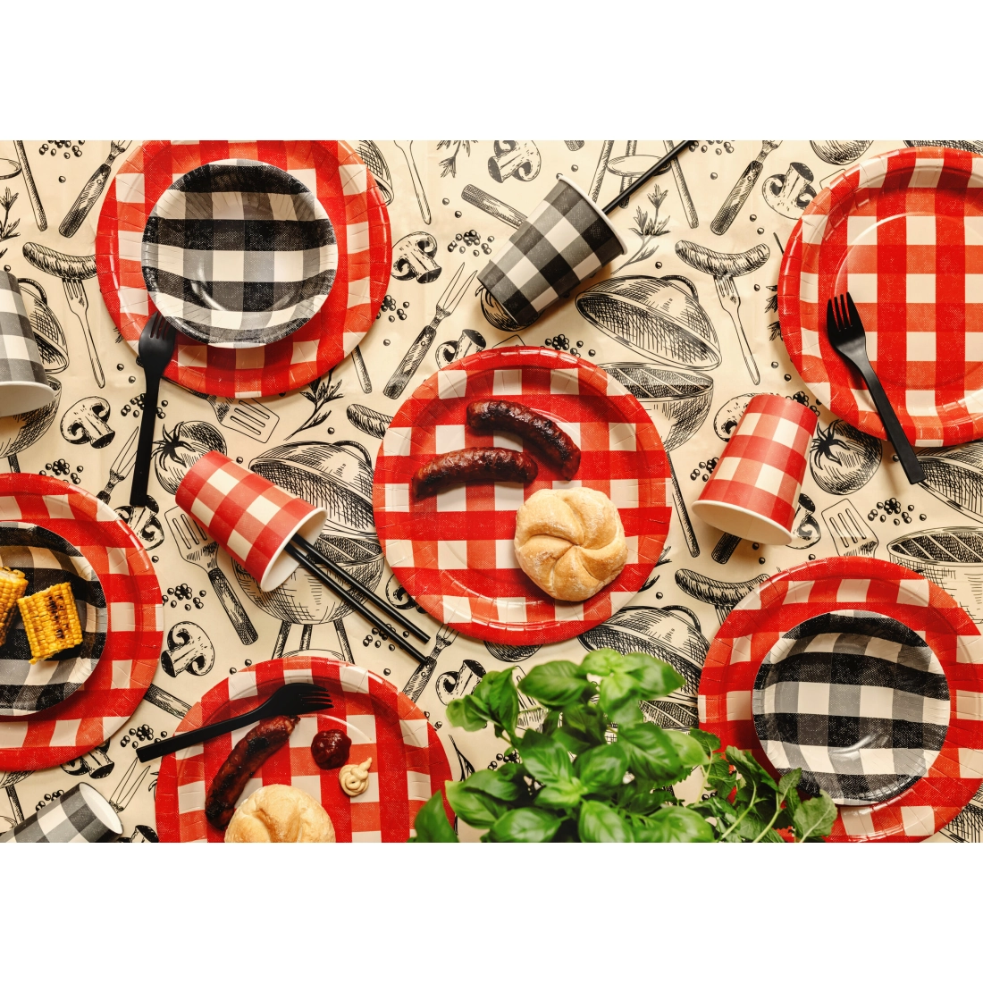 Party papirnate skodelice karo mix, 6 kos