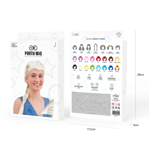 Pălărie de petrecere cu coadă lungă împletită blond deschis