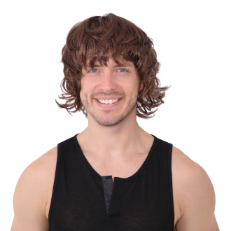 Party parochňa krátke vlnité vlasy hnedé