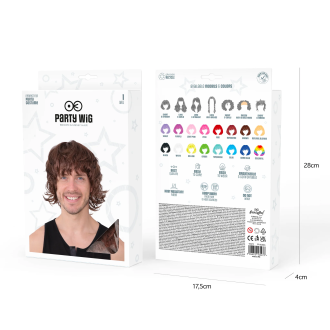 Party parochňa krátke vlnité vlasy hnedé