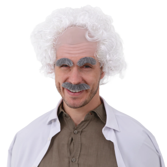 Party parochňa kučeravé biele vlasy s plešinou univerzálna