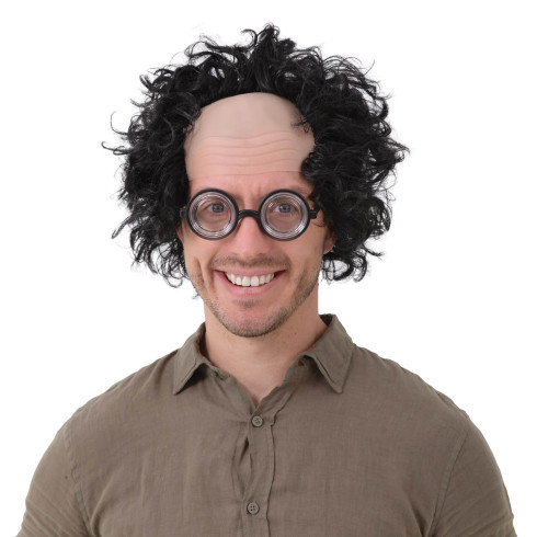 Party lasulja s plešo, črni lasje, univerzalna velikost