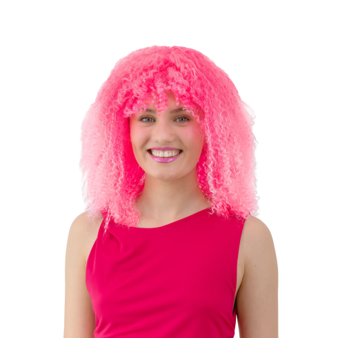 Party lasulja srednje dolgi kodrasti lasje rožnate barve