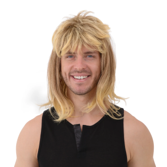 Party parochňa stredne dlhé vlasy s ofinou blond