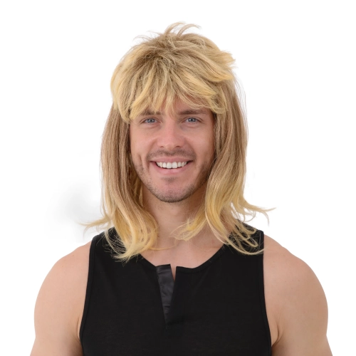 Party parochňa stredne dlhé vlasy s ofinou blond