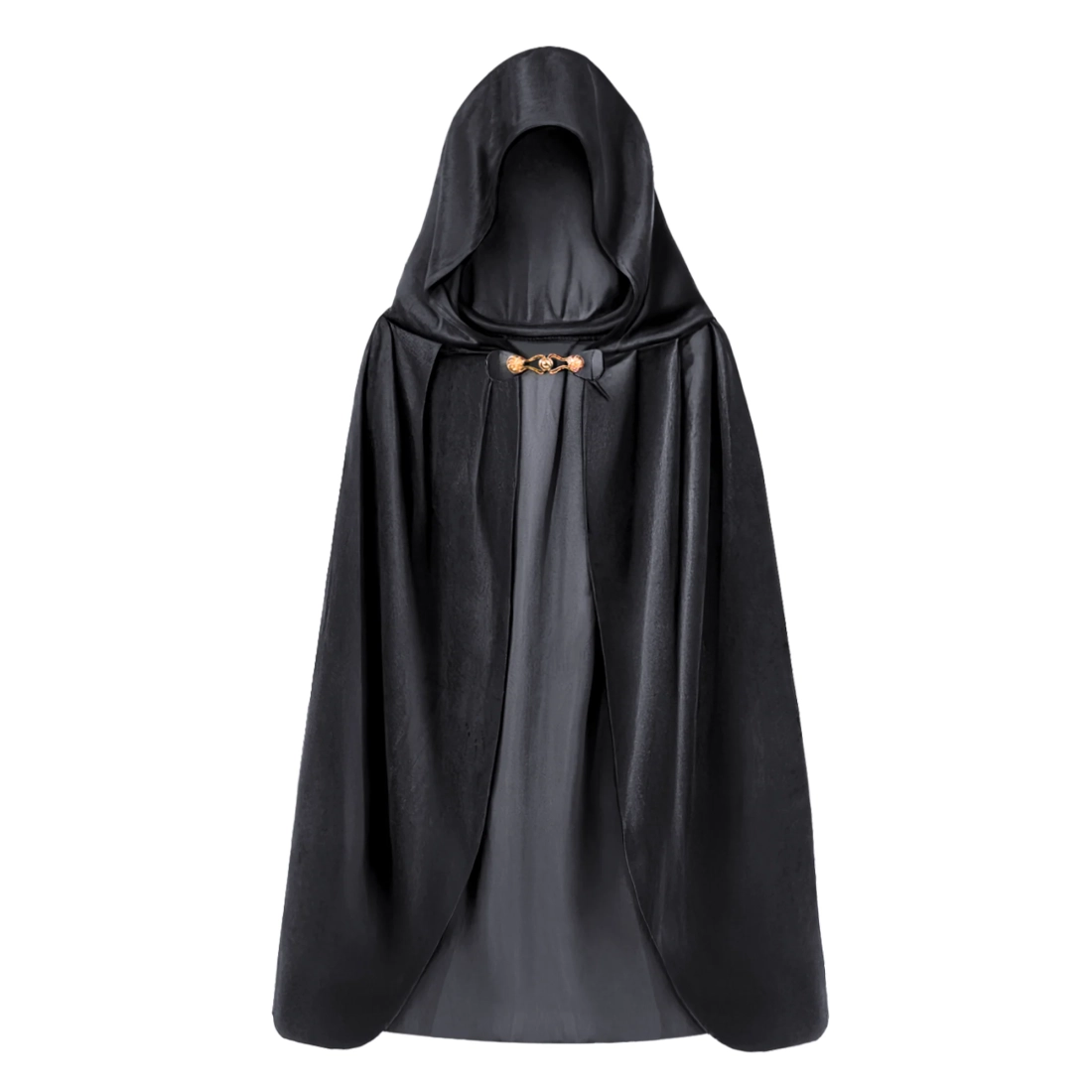 Baršunasti party plašt s kapuljačom crni 80 cm