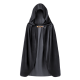 Žametni črni pustni plašč s kapuco 80 cm