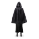 Žametni črni pustni plašč s kapuco 80 cm
