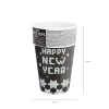 Pahare petrecere Happy New Year, negru-argintiu, 220 ml, set 6 buc