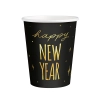Party kelímky Happy New Year černo‑zlaté 220 ml 6 ks