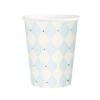 Party poharak kék rombusz mintával Baby Shower 6 db