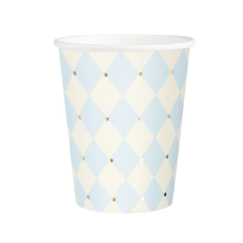 Pahare de petrecere cu romburi albastre Baby Shower, 6 buc.