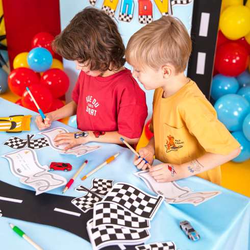 Party pozvánky Race On vlajky 6 ks