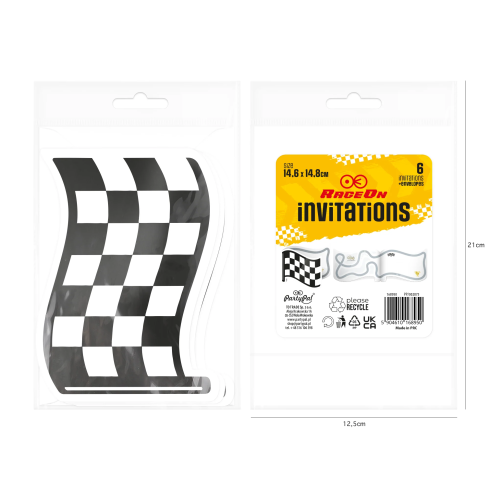 Party pozvánky Race On vlajky 6 ks