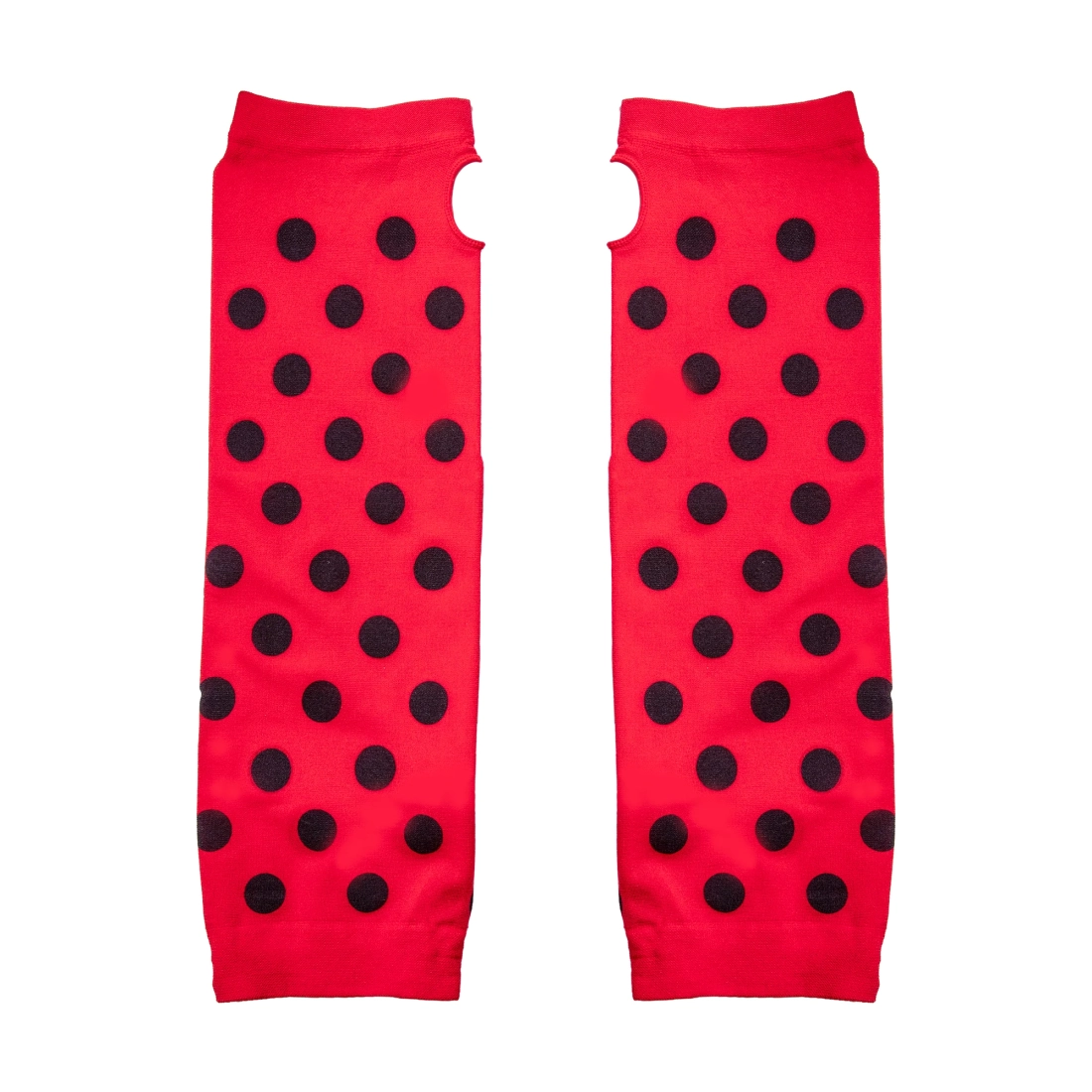 Party rukavice bez prstiju, crvene s crnim točkicama