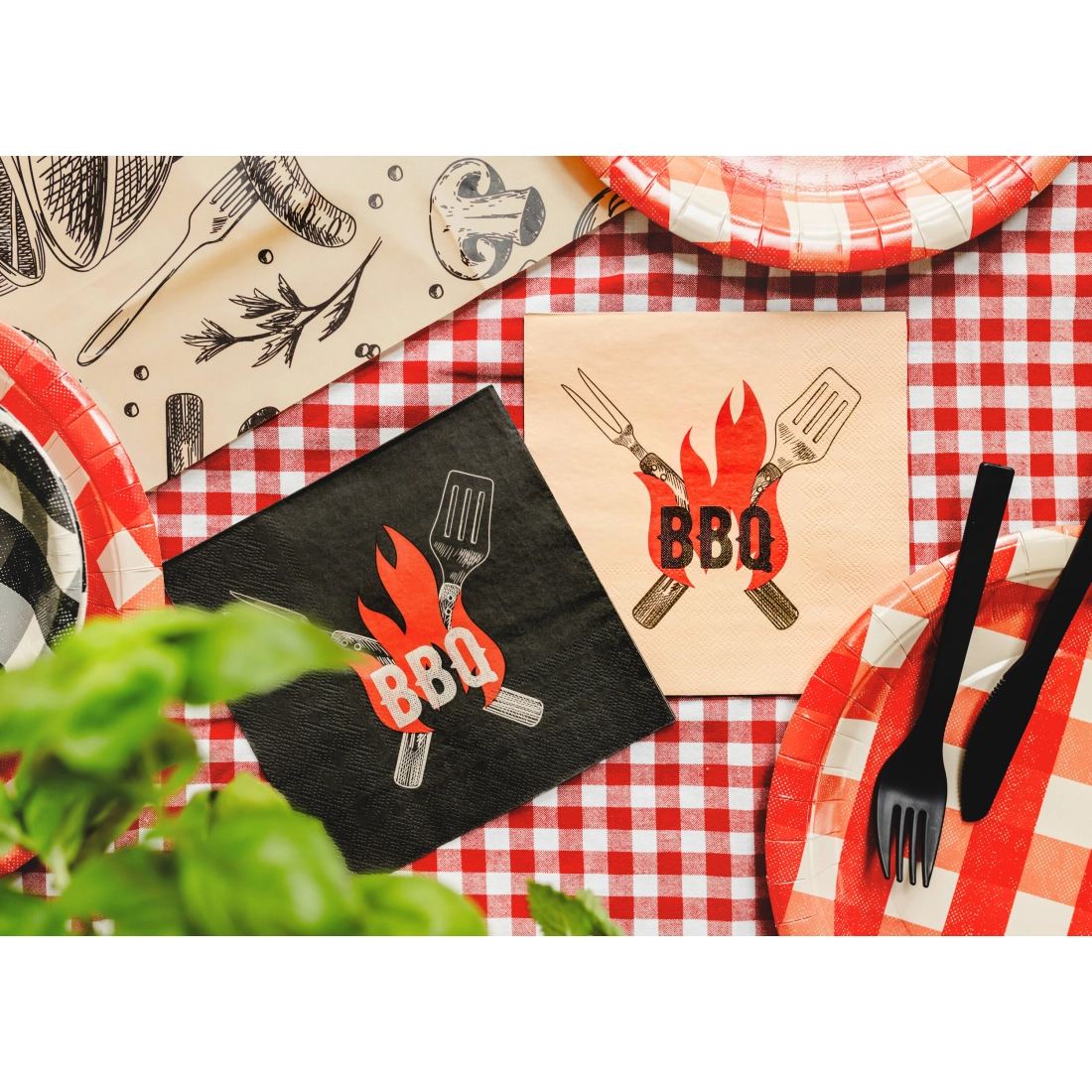 Papirnate party serviete BBQ 33 x 33 cm, 20 kosov, mix