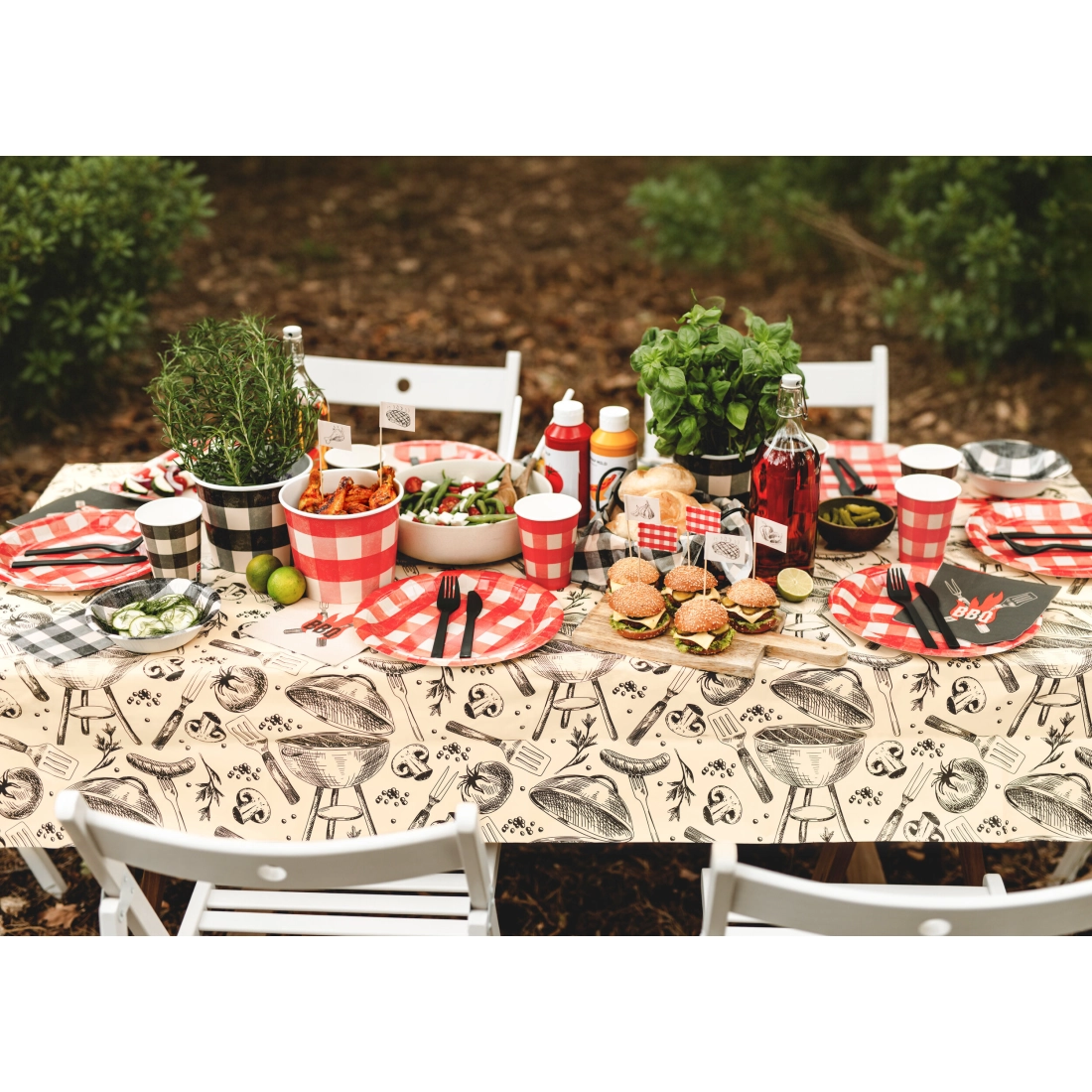 Papirnate party serviete BBQ 33 x 33 cm, 20 kosov, mix