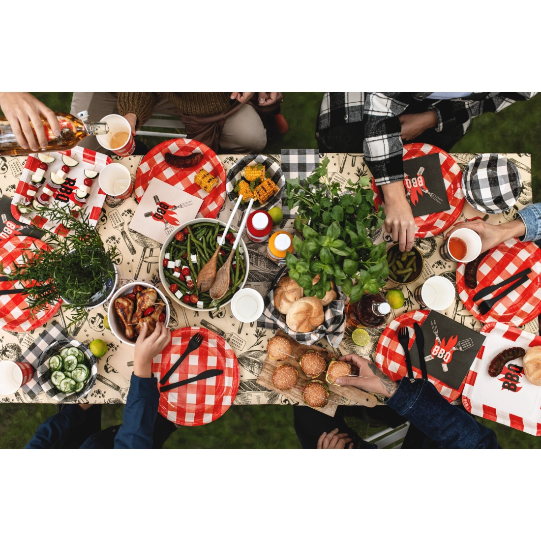 Papirnate party serviete BBQ 33 x 33 cm, 20 kosov, mix