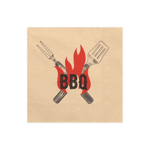Șervețele de petrecere BBQ, din hârtie, 33x33 cm, set 20 bucăți, asortate