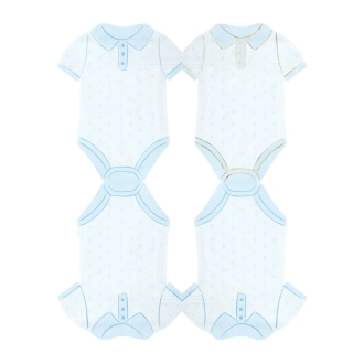 Party prtički modri z pikami Baby, 10 kos