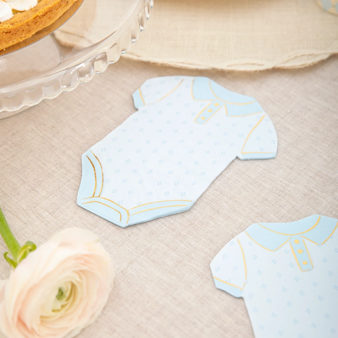 Party szalvéták kék pöttyös Baby, 10 db