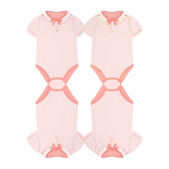 Party ubrousky růžové s puntíky Baby 10 ks