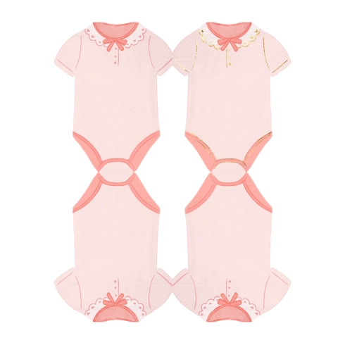 Party ubrousky růžové s puntíky Baby 10 ks