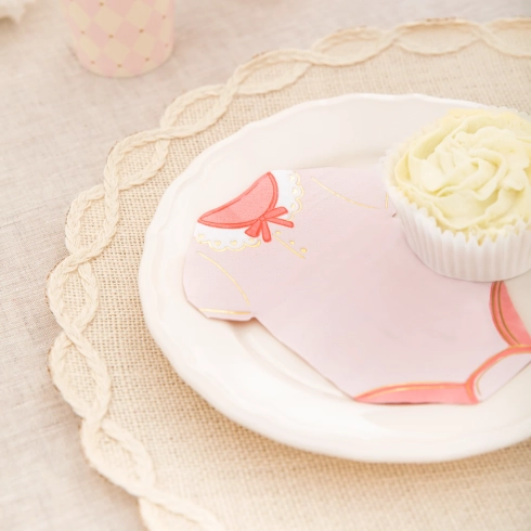 Party ubrousky růžové s puntíky Baby 10 ks