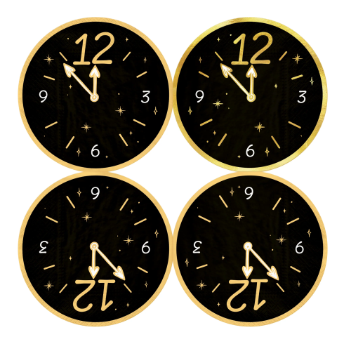 Party servítky Happy New Year hodiny 10 ks