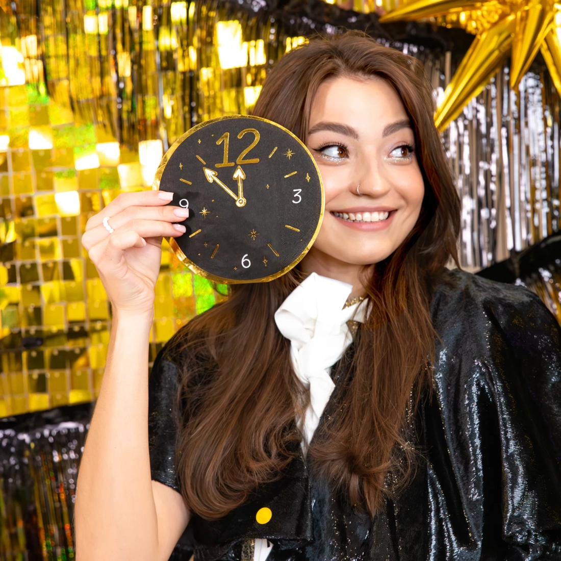 Happy New Year órás party szalvéta, 10 db