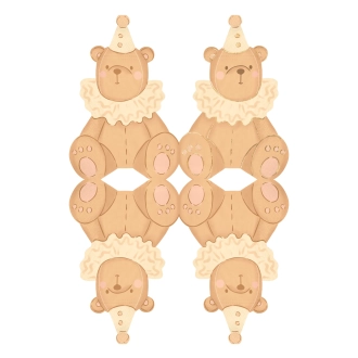 Party prtički medvedek Baby, 10 kos