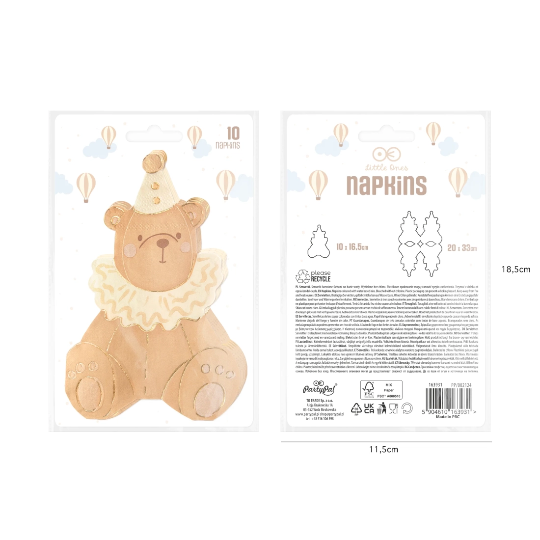 Baby macis party szalvéta, 10 db