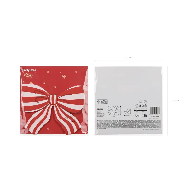 Party prtički s črtastimi pentljami, mešane barve, 12 kosov