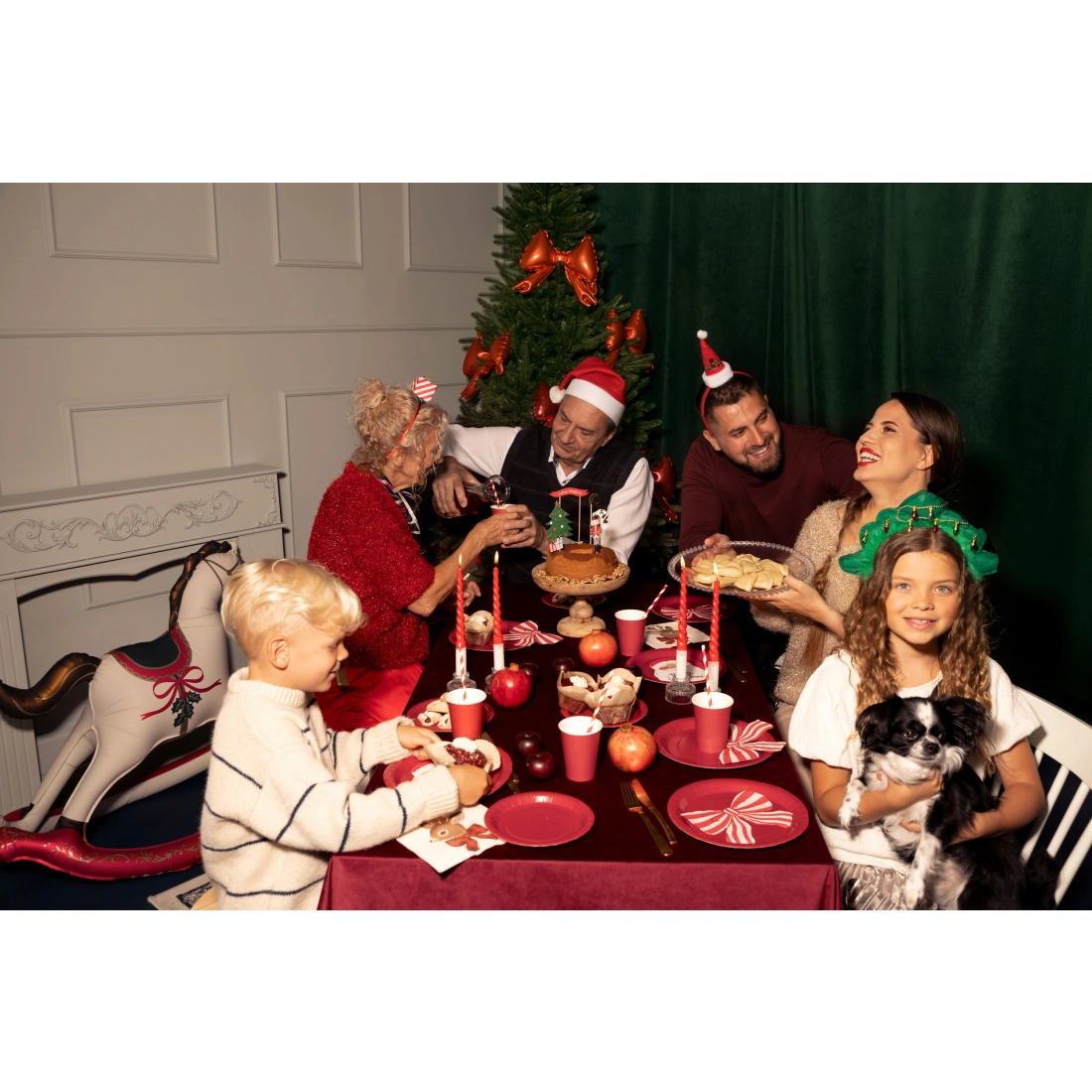 Party prtički s črtastimi pentljami, mešane barve, 12 kosov